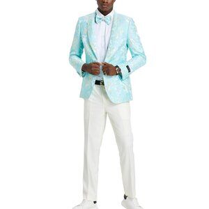 Mint/Yellow Paisley Shawl Collar Men's Jacket